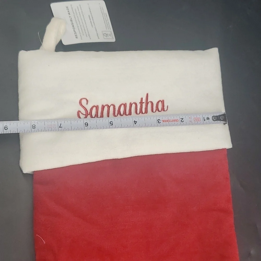 NEW SAMANTHA Pottery Barn Christmas Holiday Gift Stocking